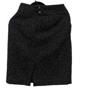 Women CABI Boss Casual Skirt  Black Gray Plaid  Size 4 Pre-Owned